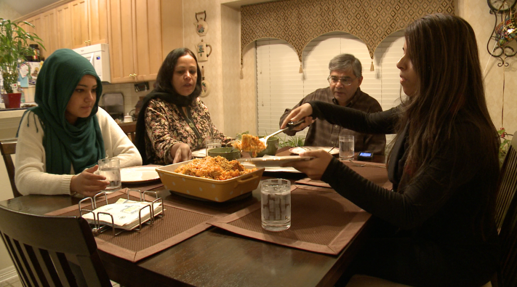 Irum Ali with her family at home. Photo/Mark Birnbaum