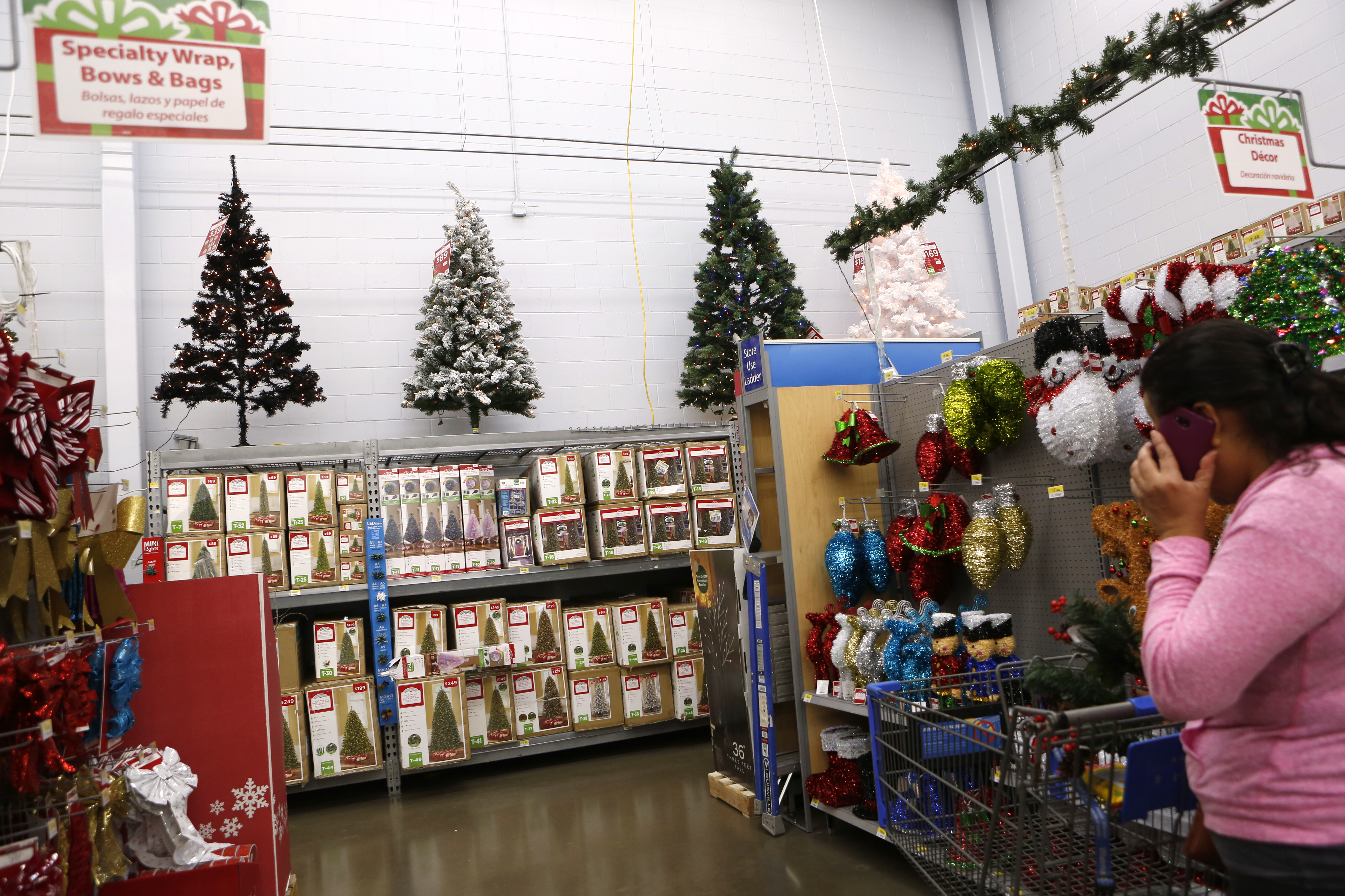Christmas trees on display at Walmart in Dallas. Photographed on Monday, November 16, 2015. Photo/Lara Solt