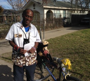 Sherman Turner travels by bike. Photo/Courtney Collins