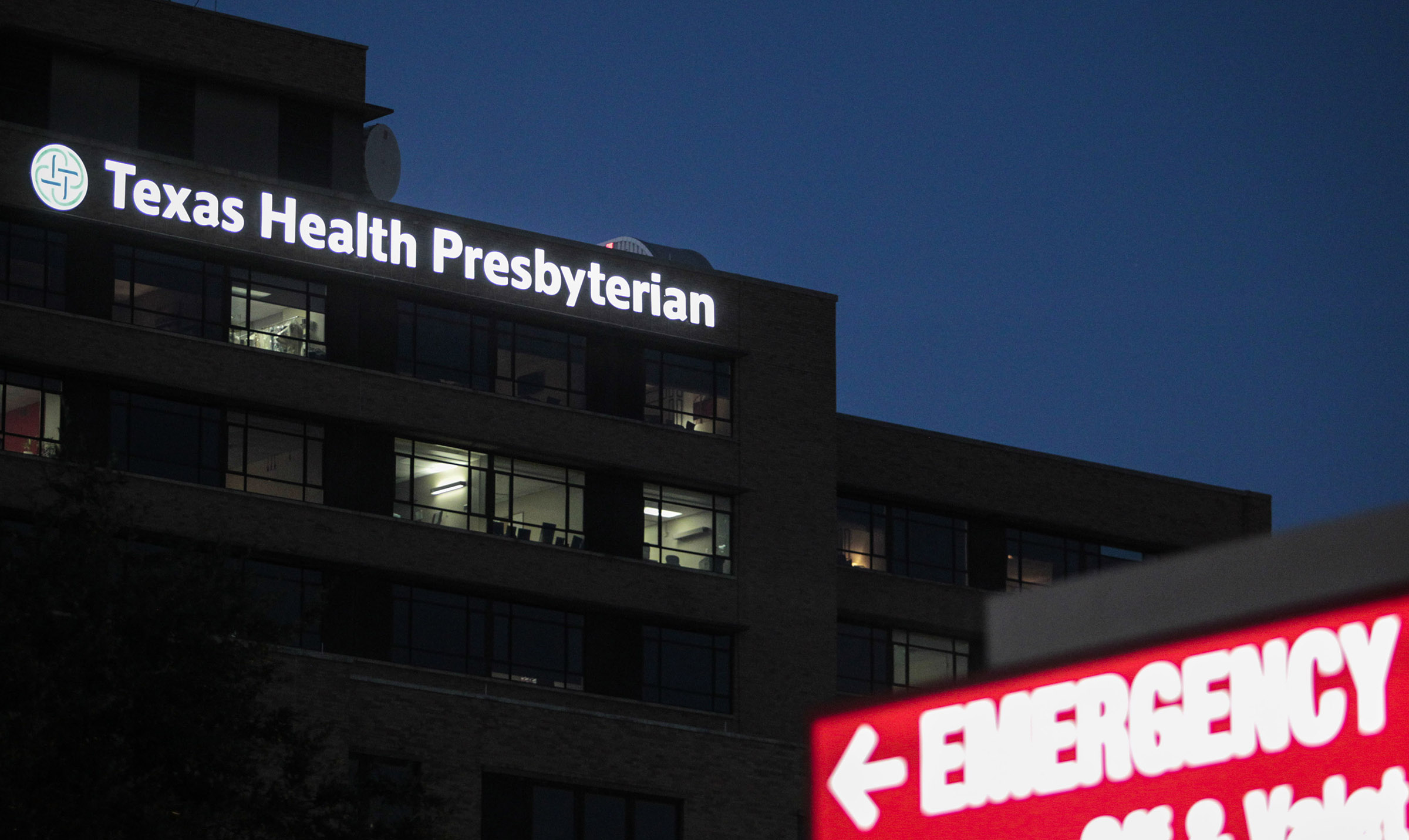 Texas Health Presbyterian Hospital in Dallas on the evening of Wednesday, Oct. 1, 2014.  (Jim Tuttle/The Dallas Morning News) 