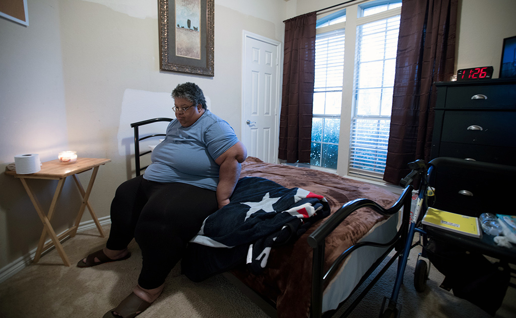 Felicia Rush, 52, lives in a group home in Glenn Heights, Texas. She was evacuated from her home after Hurricane Harvey.